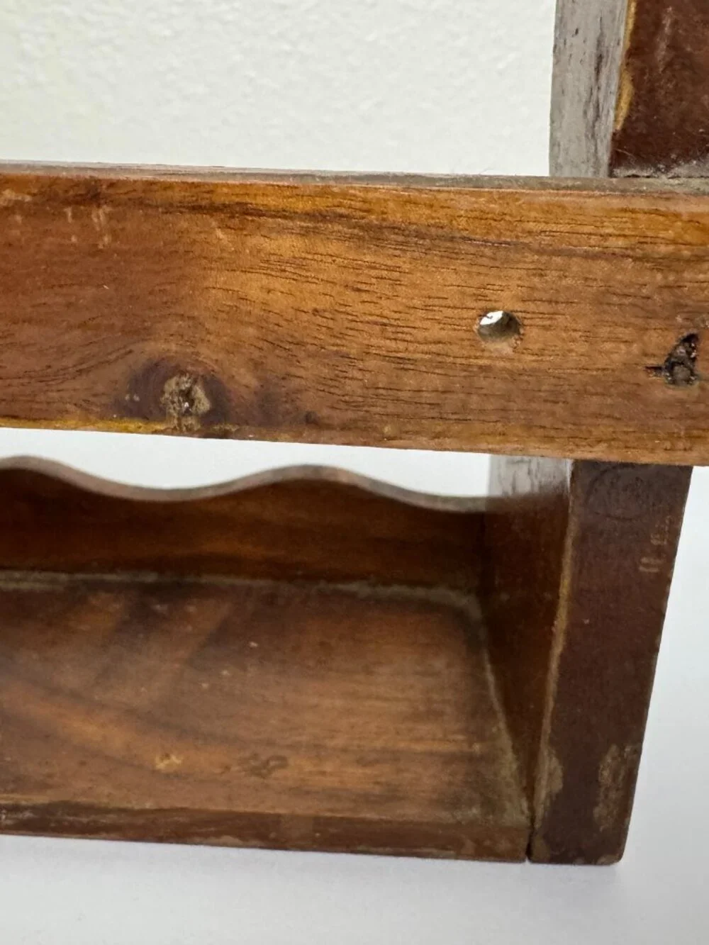 Vintage Wooden Shelf Spice Rack Display Shabby Chic Farmhouse Cottagecore